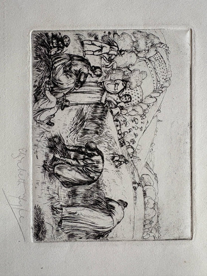 Harvest Workers – Signed Etching on Paper – actual item photograph 1