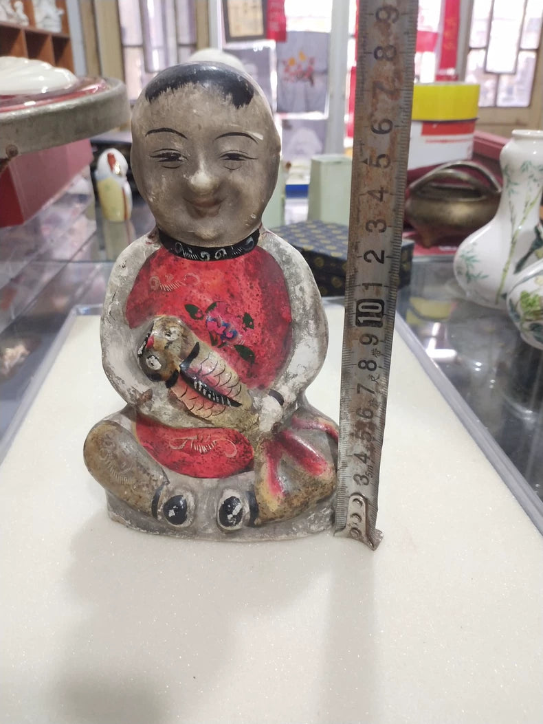 Vintage Clay Child Figurine, 17 cm — detail 9