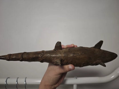 Vintage Mali Hand-Cast Brass Fish Sculpture