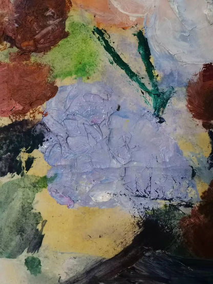 Floral Still Life – Oil on Paper, Unframed