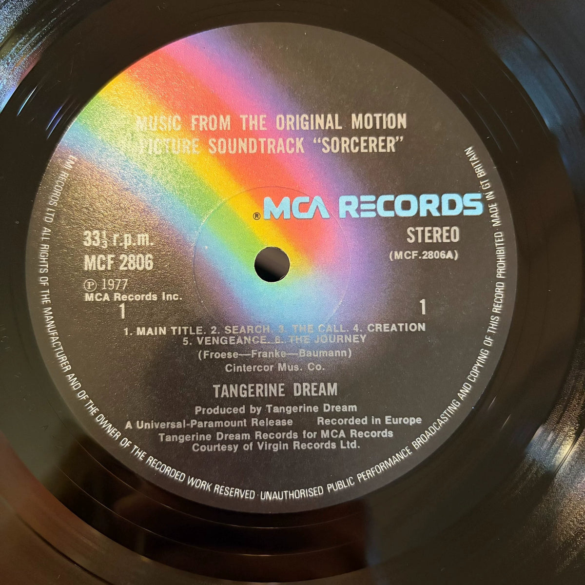 Tangerine Dream – Sorcerer; actual item detail