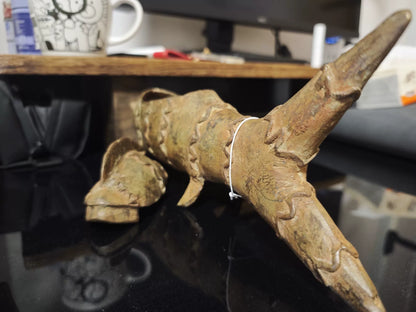 Vintage Mali Hand-Cast Brass Fish Sculpture