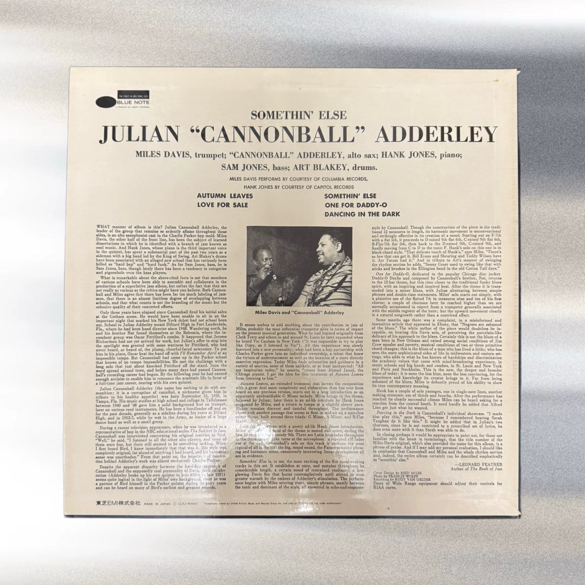 Cannonball Adderley – Somethin’ Else – Japanese Jazz Vinyl — detail 2