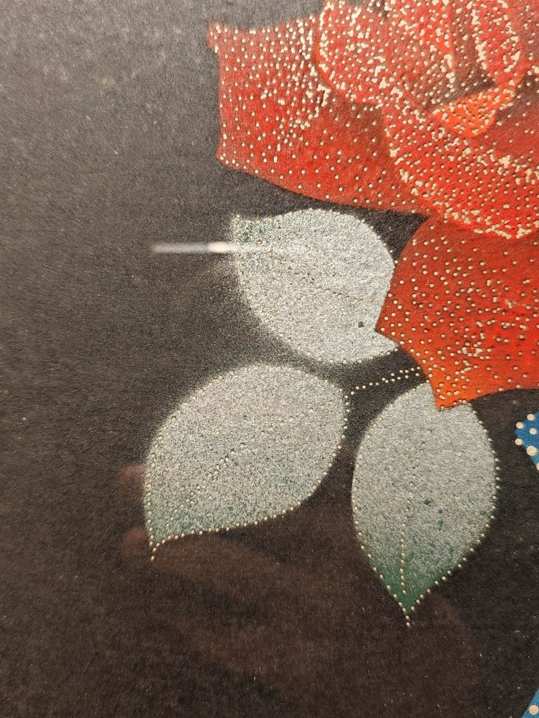 Red Rose in Blue Vase – Framed Decorative Print