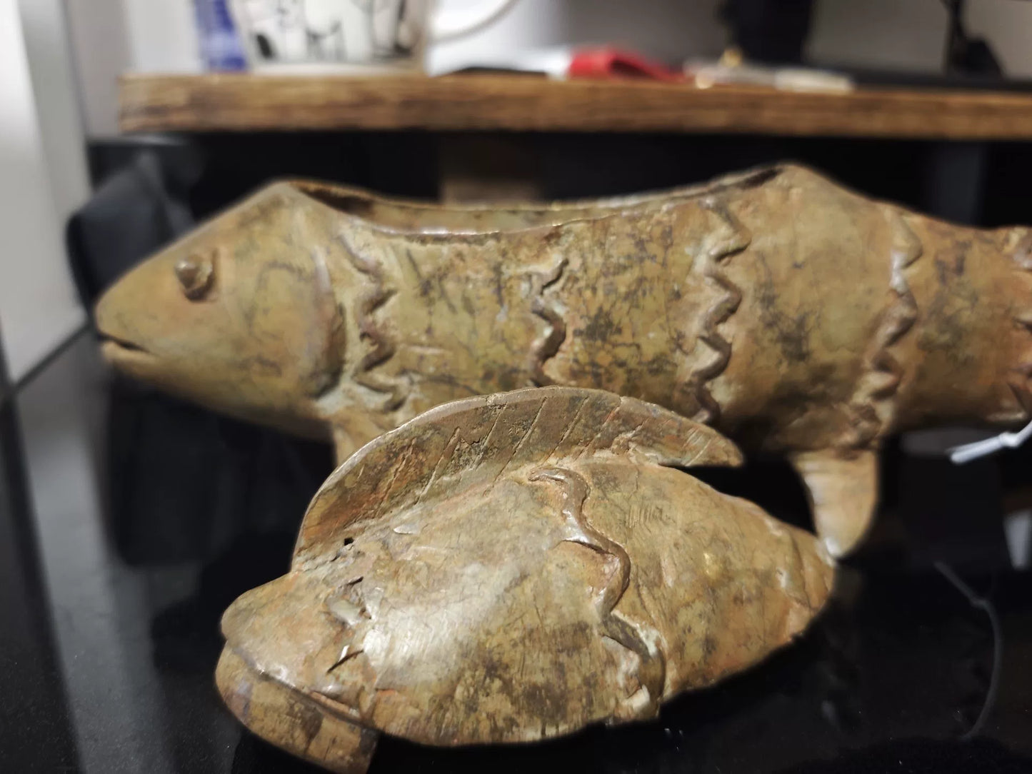 Vintage Mali Hand-Cast Brass Fish Sculpture