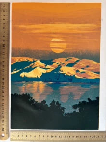 JIMU Landscape Study T002 — Original Reduction Woodcut