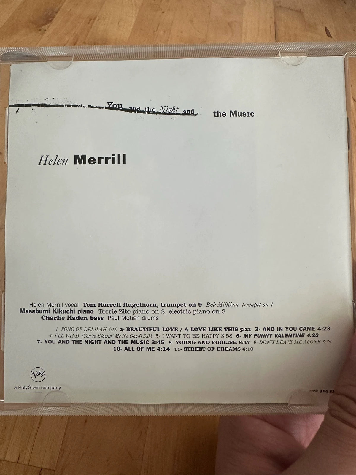 Helen Merrill – You and the Night and the Music – US CD – actual item photograph 3