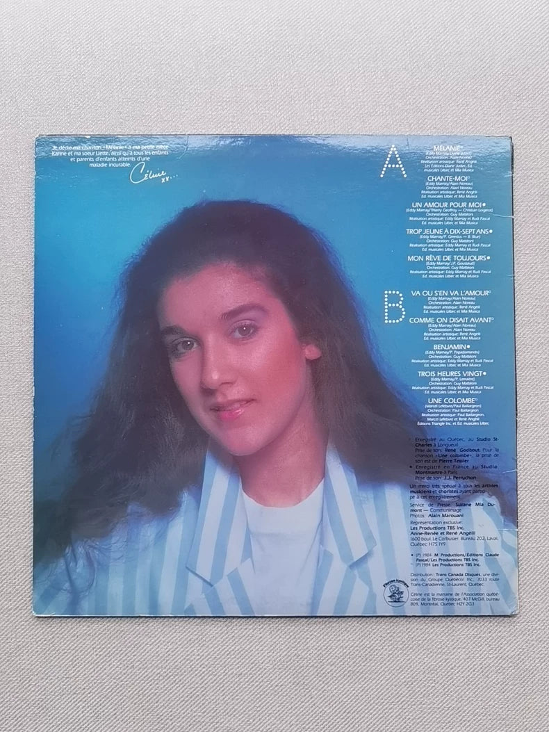 Celine Dion – Mélanie – Canadian First Pressing Vinyl LP (1984) – actual product photo 2