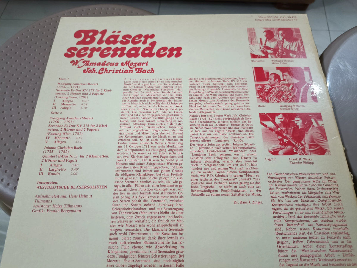 Westdeutsche Bläsersolisten – Bläser Serenaden (LP) – photo 3