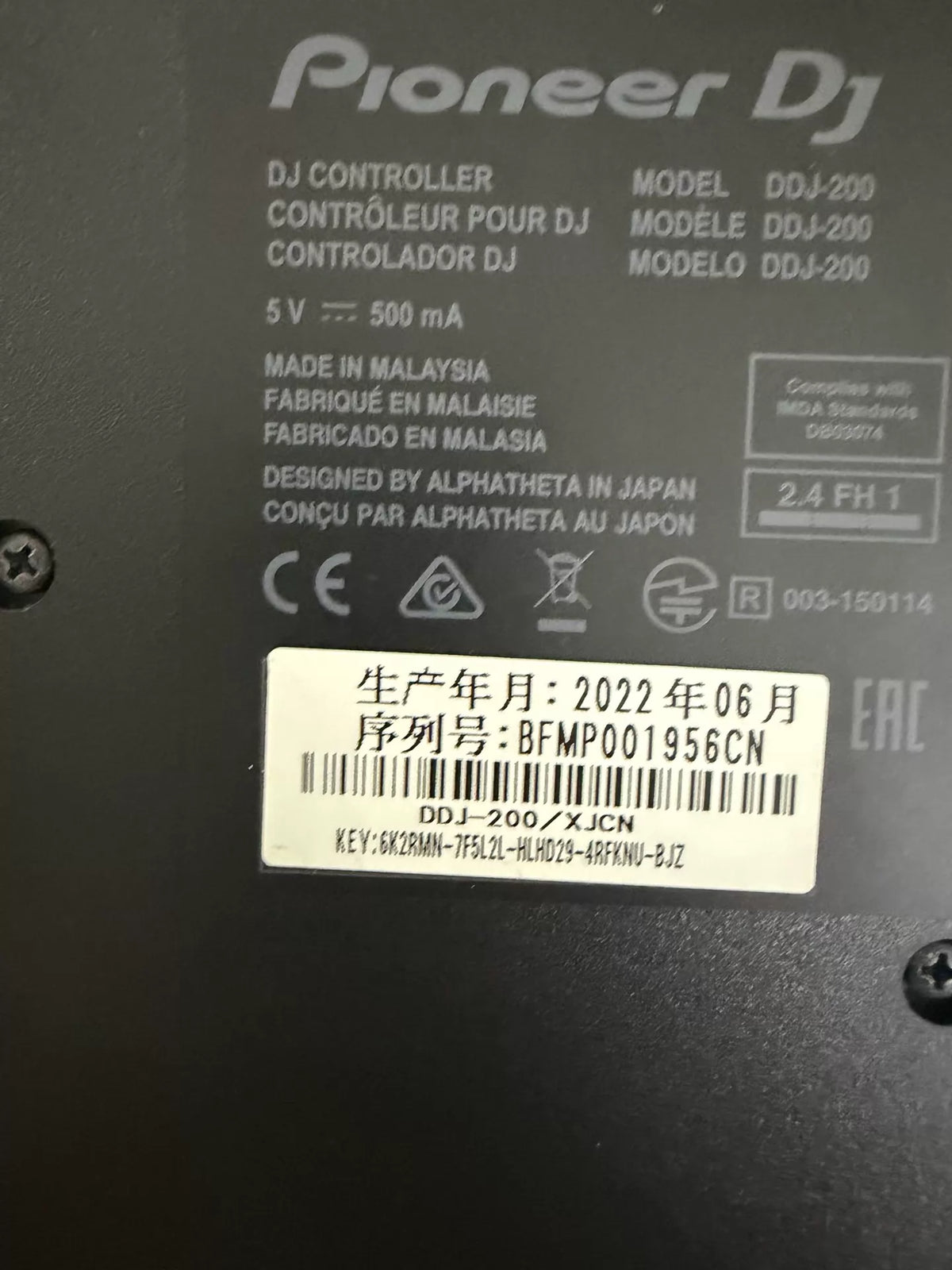 Pioneer DJ DDJ-200 Controller – Used – actual item photograph 5