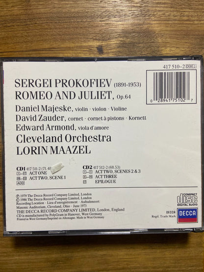 Prokofiev – Romeo and Juliet – Lorin Maazel / Cleveland Orchestra (2CD)