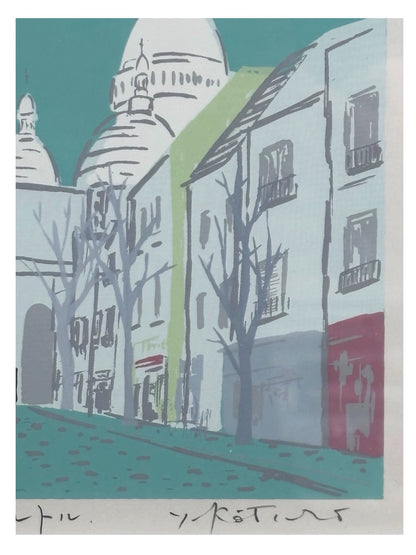 Kotaro Yoshioka – Montmartre – Signed Artist Proof Framed Screenprint – detail 4