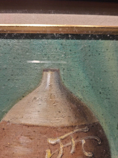 Ceramic Jar and Mandarin – Framed Oil Painting