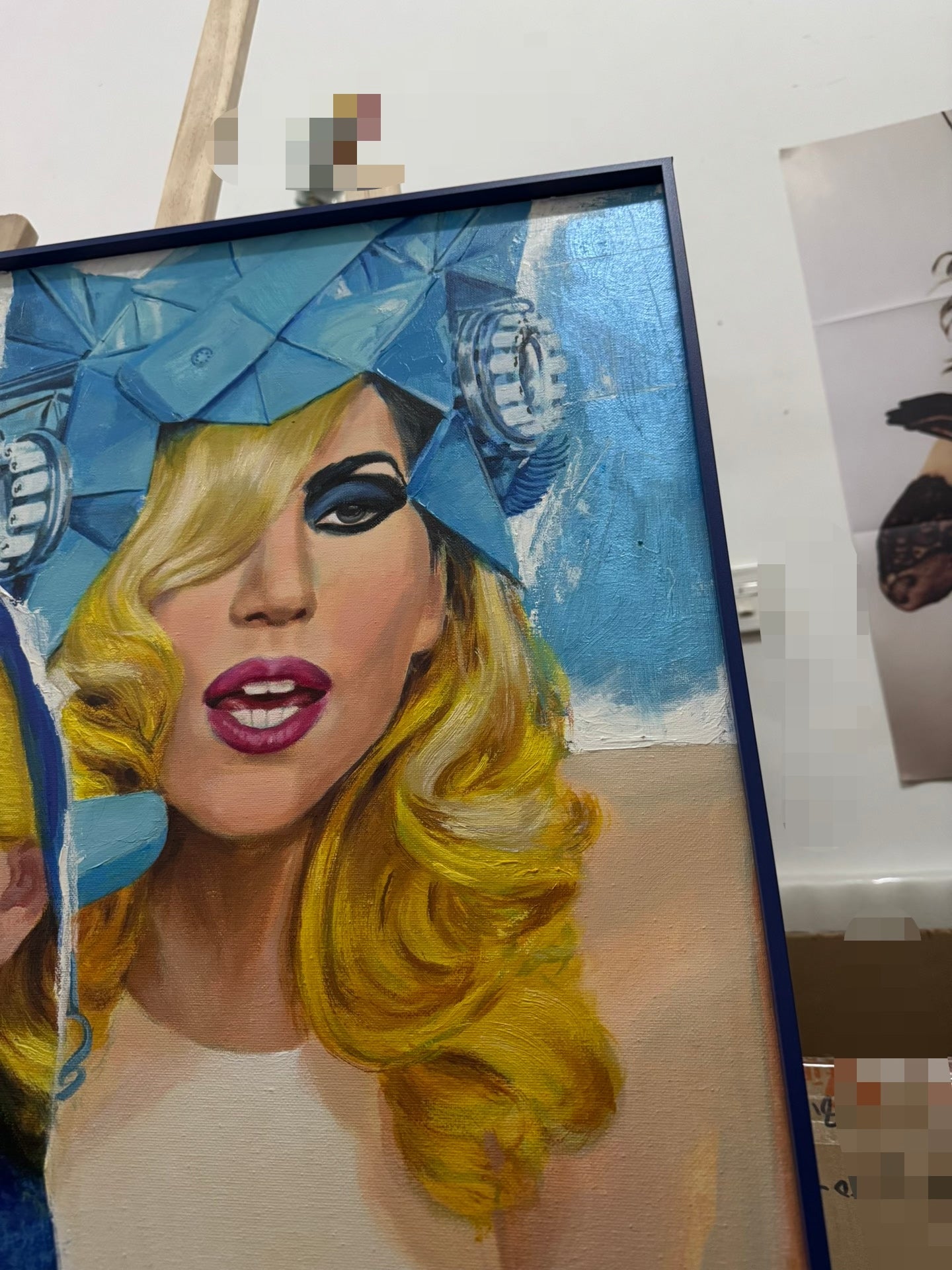 Lady Gaga – MAYHEM Blue Theme Original Painting 60 × 60 cm
