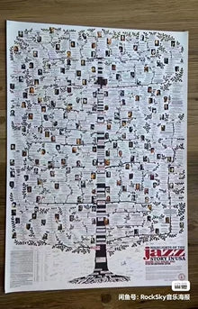 Jazz Tree Illustrated Canvas Poster — 90 × 60cm