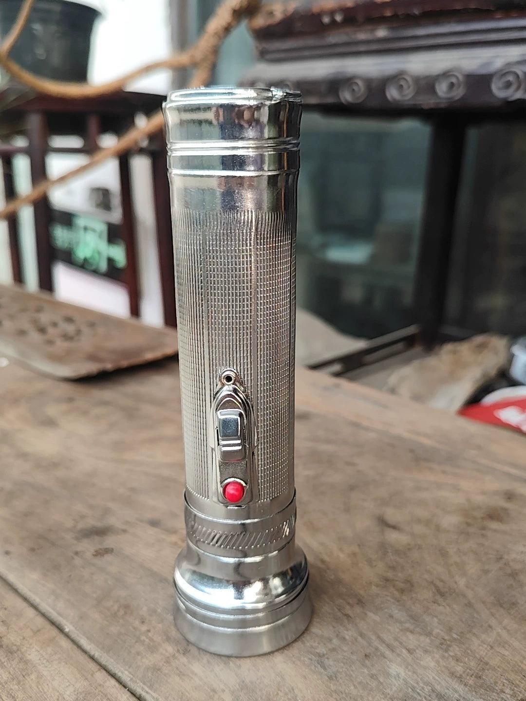 Vintage Metal Flashlight, Approximately 18 cm – photo 6
