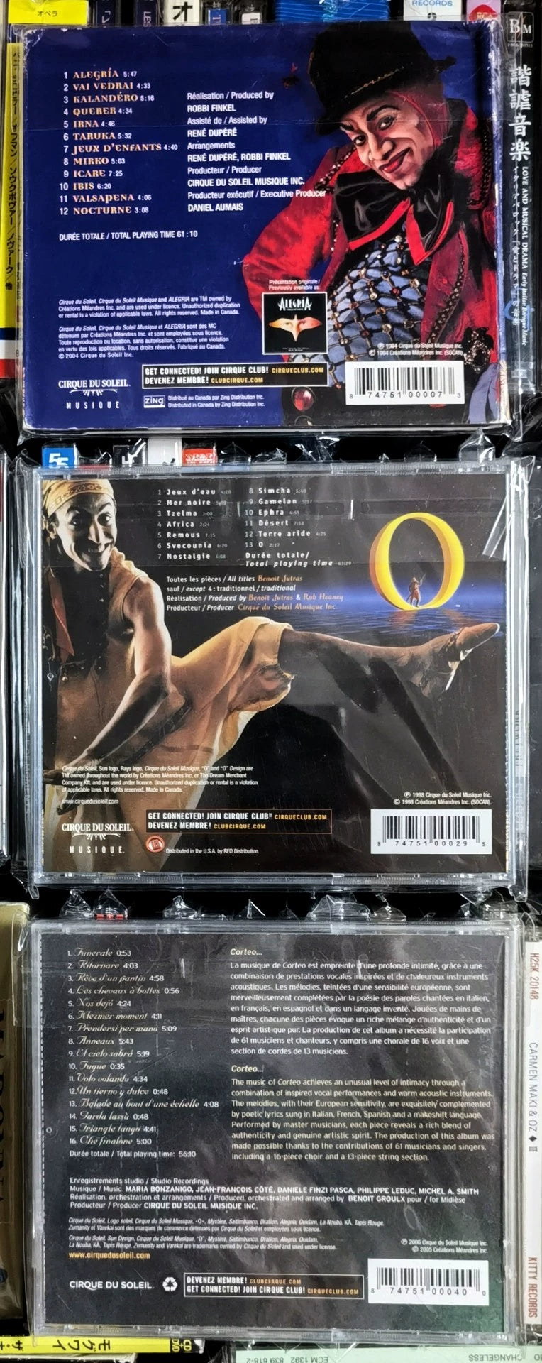 Cirque du Soleil – Alegria + O + Corteo – 3CD Bundle
