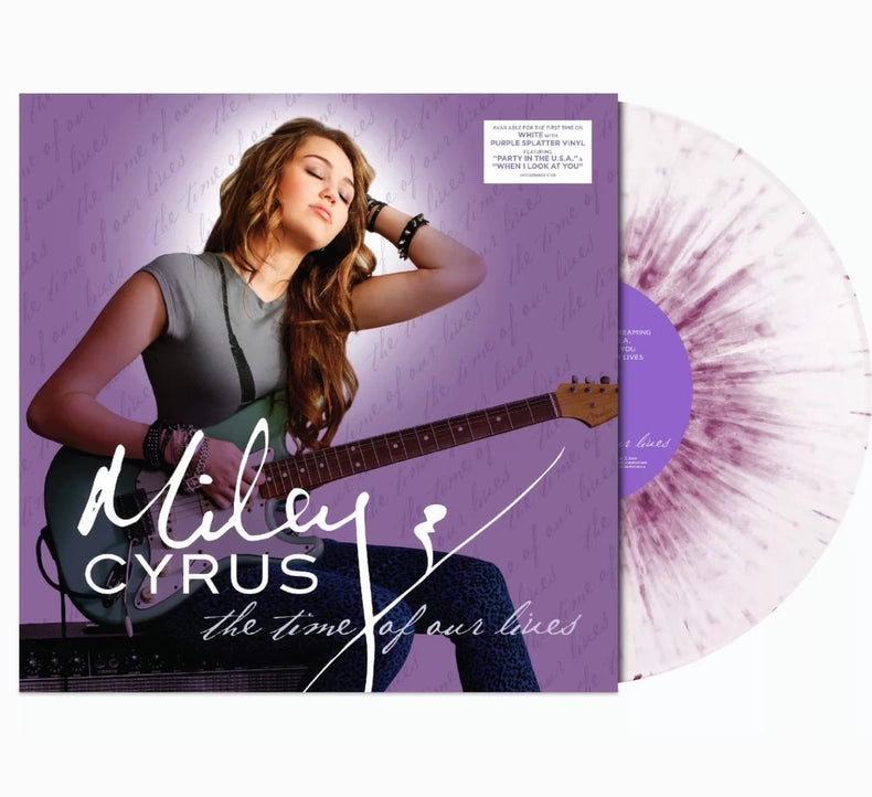 Miley Cyrus – The Time of Our Lives UO Purple & White Splatter Vinyl LP — detail 3