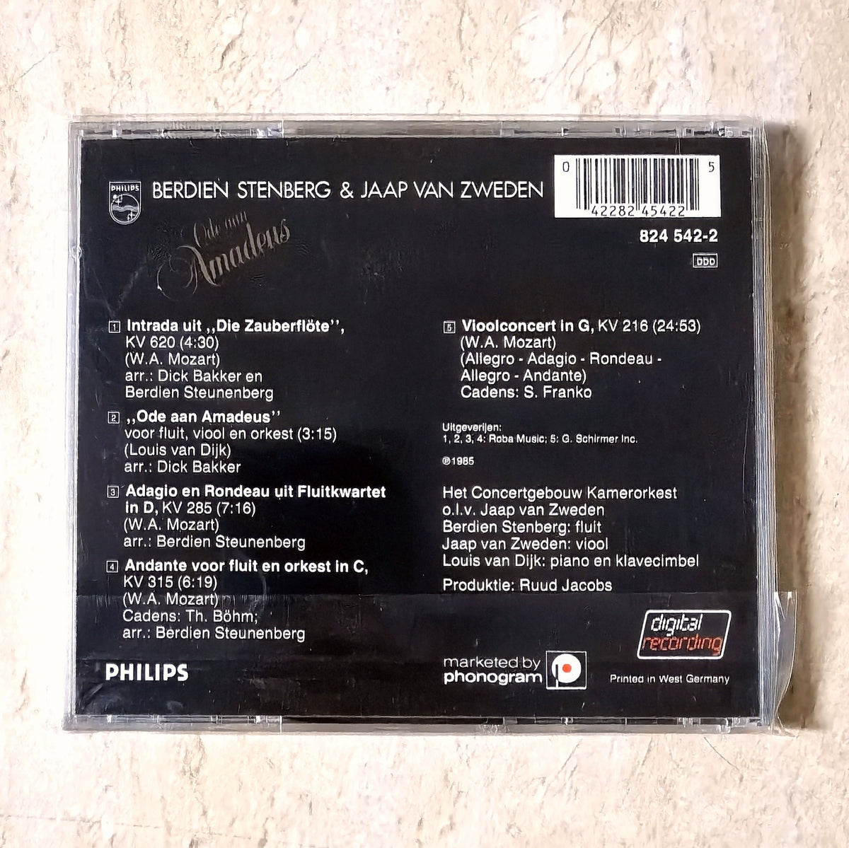 Berdien Stenberg / Jaap van Zweden – Ode aan Amadeus – West German CD