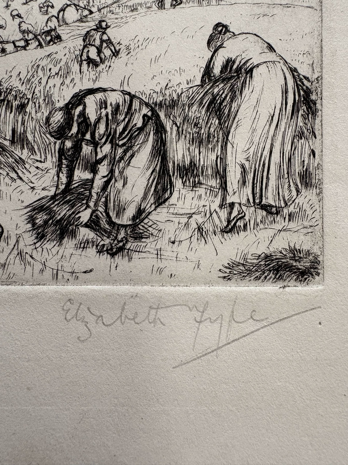 Harvest Workers – Signed Etching on Paper – actual item photograph 4