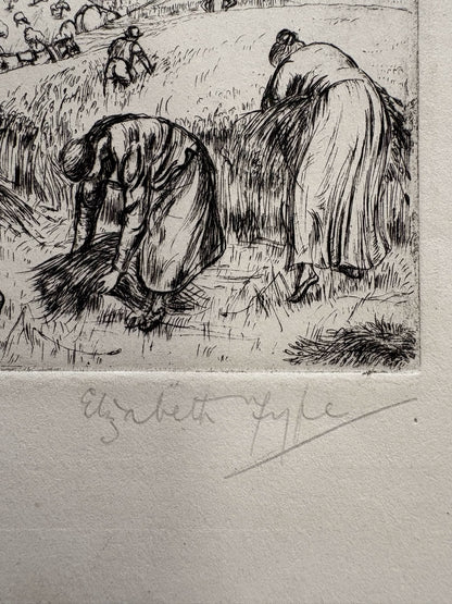 Harvest Workers – Signed Etching on Paper – actual item photograph 4