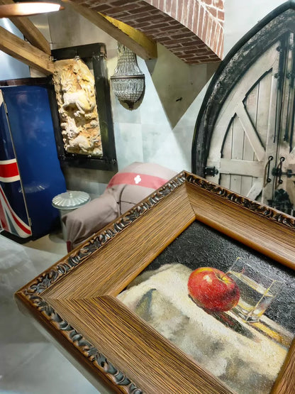 Signed Floral Oil Painting in Solid Wood Frame