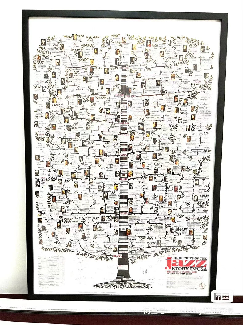 Jazz Tree Illustrated Canvas Poster — 90 × 60cm