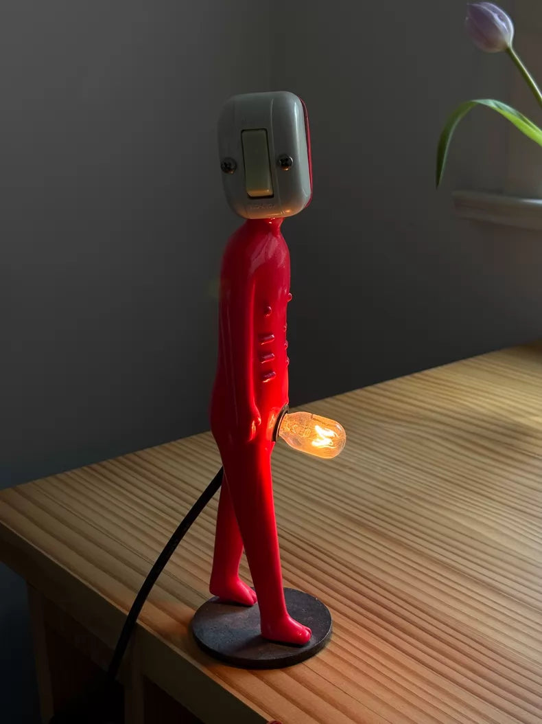 Hern – Lightbulb Man – 2013 Thai Art Lamp Sculpture – actual product photo 3