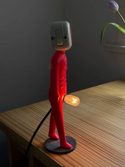 Hern – Lightbulb Man – 2013 Thai Art Lamp Sculpture – actual product photo 3