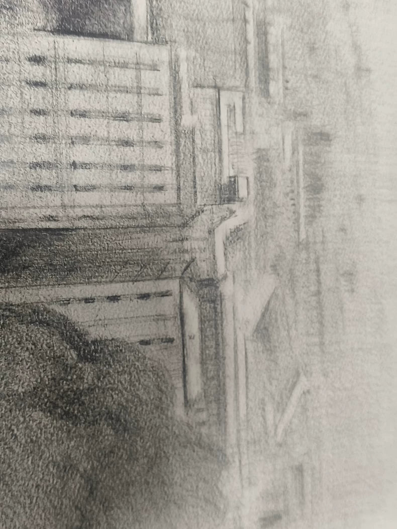 村田鹿治 – Paris Landscape Drawing – Framed
