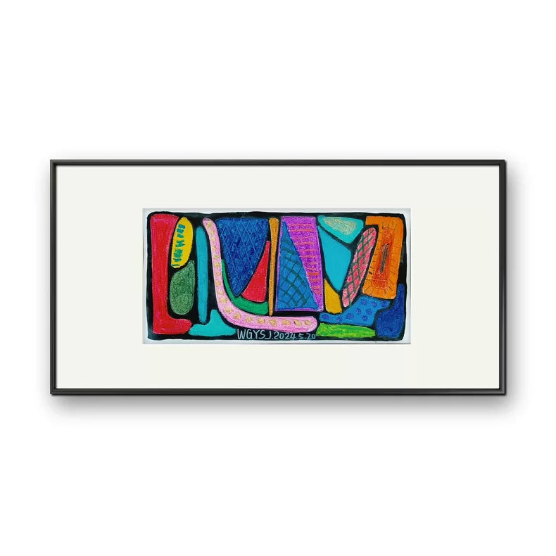 Colourful Abstract Paintings – Eight Individual Works – 20 × 45 cm