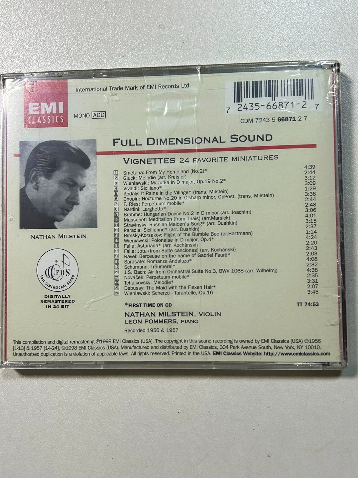 Nathan Milstein – 24 Favourite Violin Pieces, FDS (CD) – photo 2