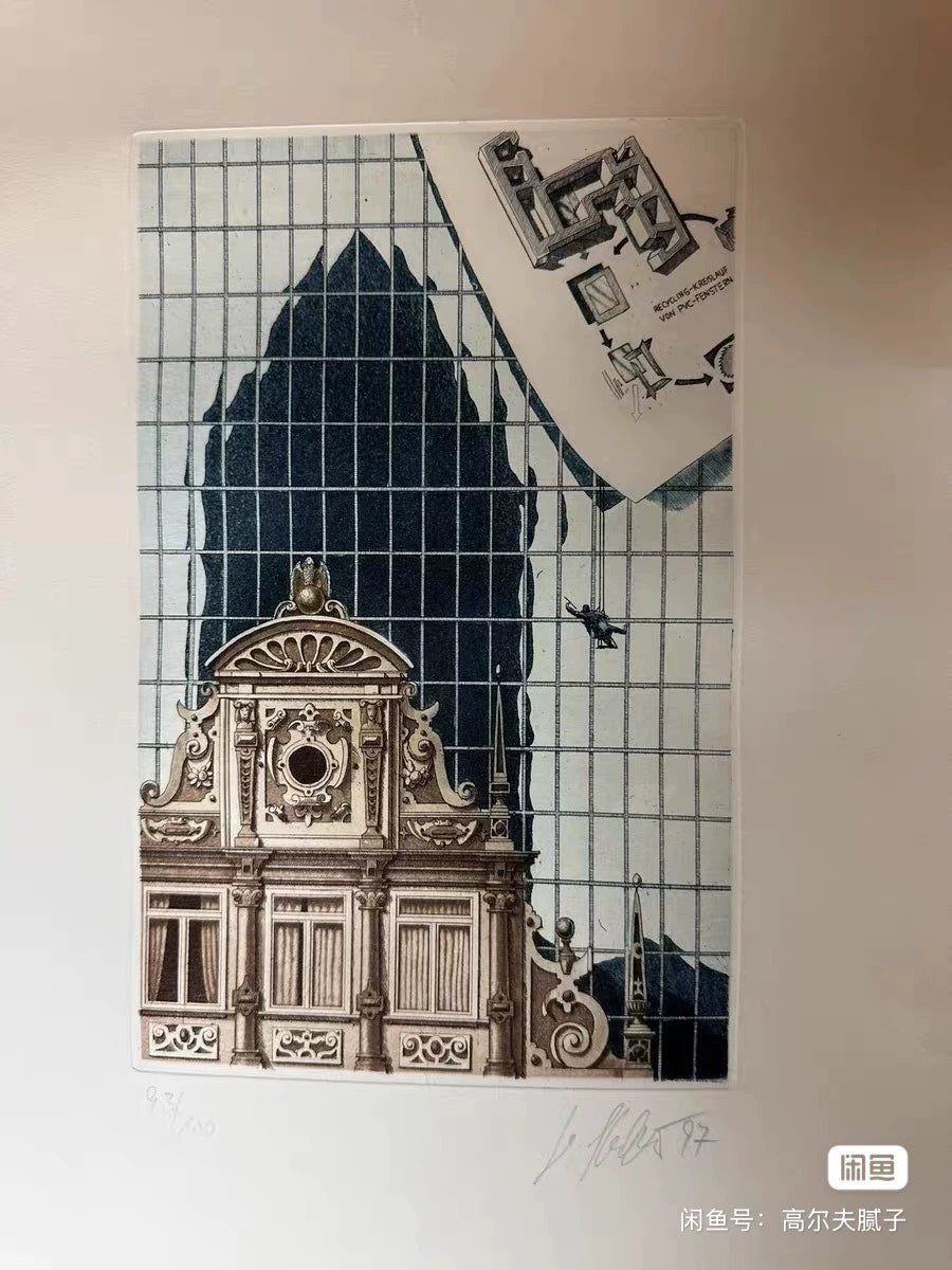 Architectural Colour Etching – Numbered Print – actual item photograph 2