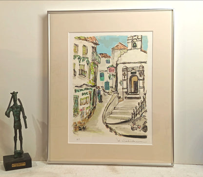 K. Nishikawa – Mediterranean Village – Signed Artist Proof Framed Print