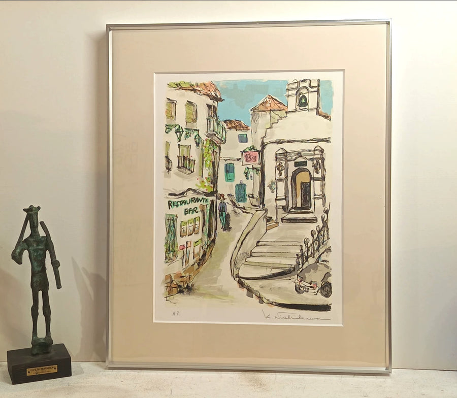 K. Nishikawa – Mediterranean Village – Signed Artist Proof Framed Print