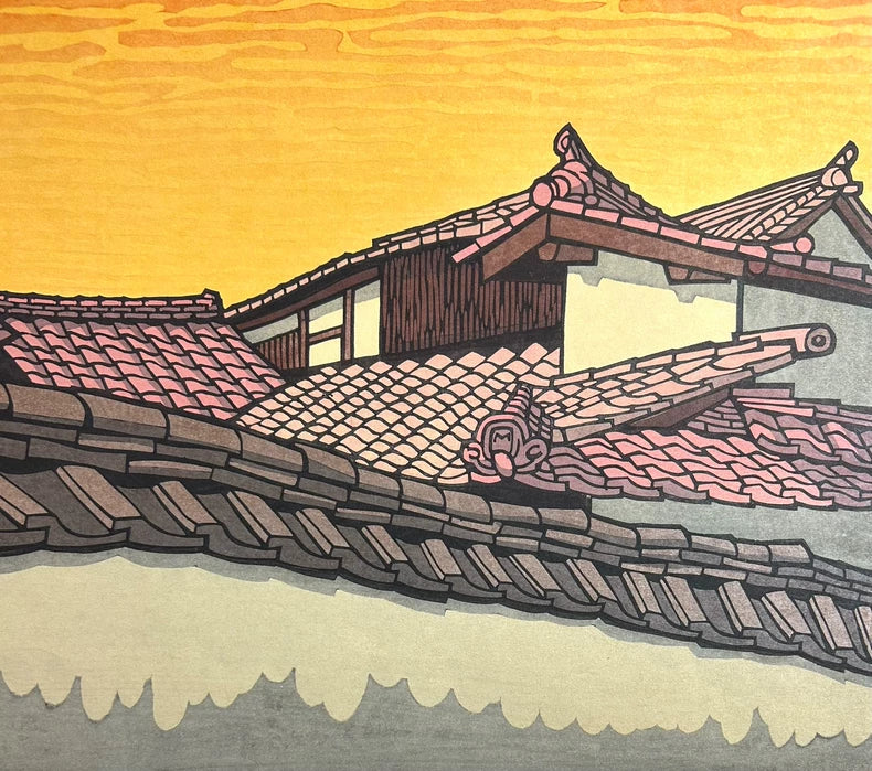 Katsuyuki Nishijima – Japanese Rooftops – Signed Framed Woodcut