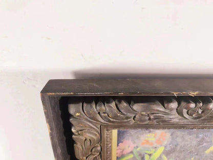 Flowers in a Vase – Vintage Framed Ceramic Art Plaque – detail 8