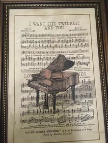 Piano Score — Framed Decorative Print, 50 × 70cm