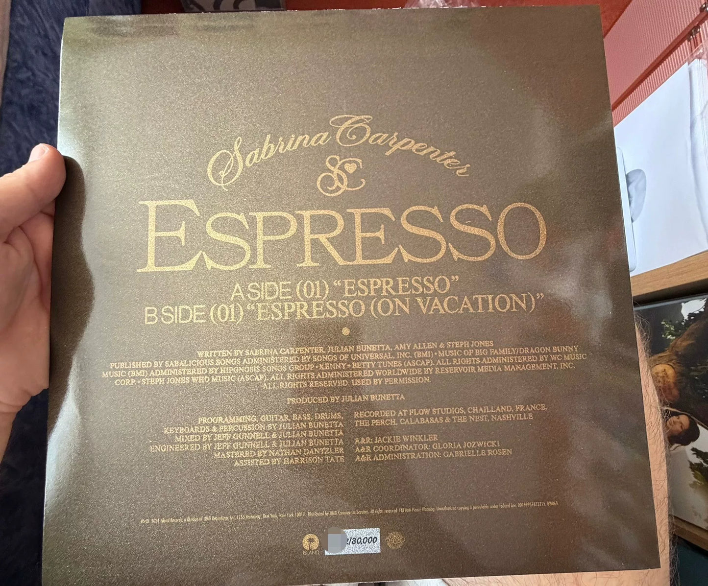 Sabrina Carpenter – Espresso Bad World Anniversary Coffee Vinyl