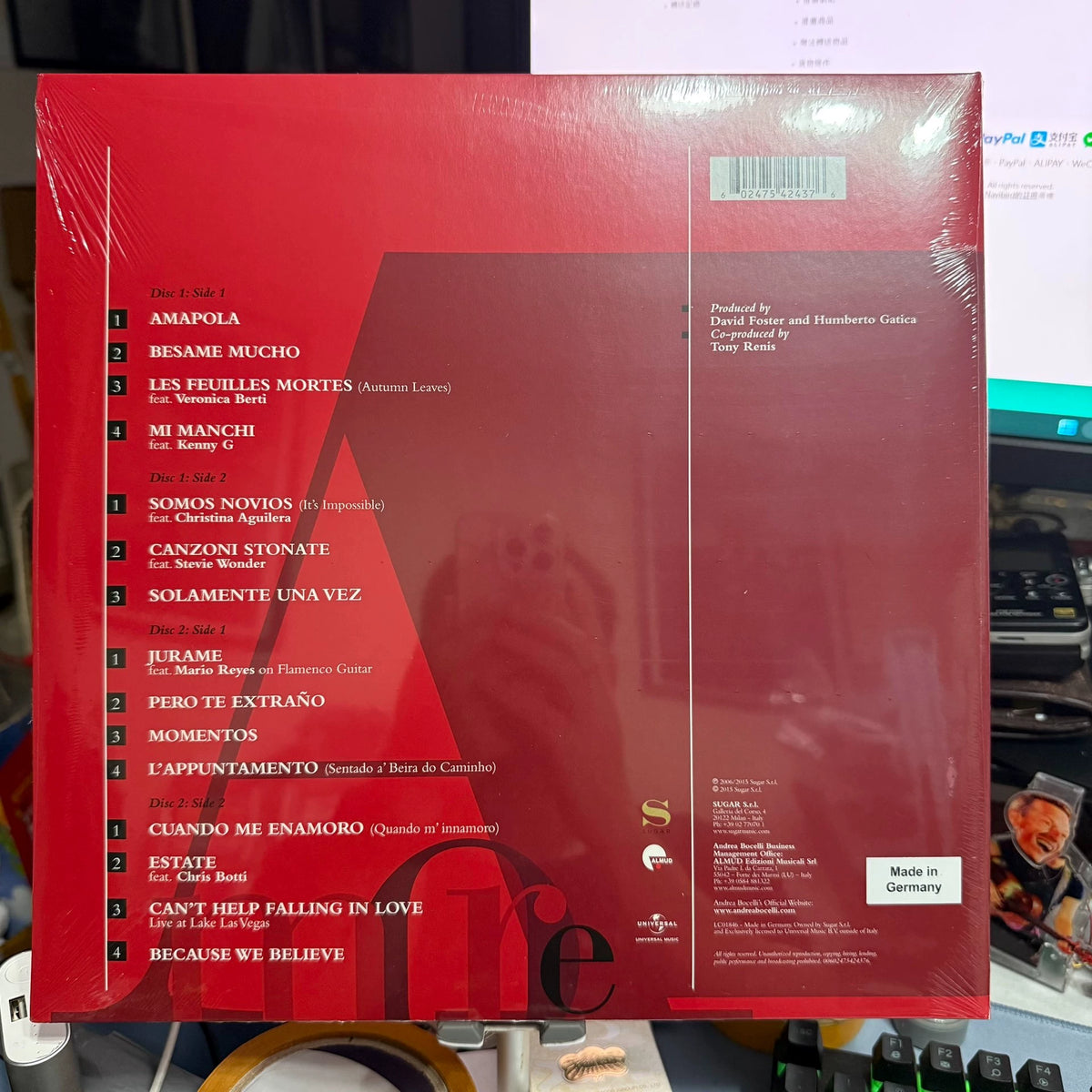 Andrea Bocelli – Amore – Limited Transparent Red Vinyl (2LP)