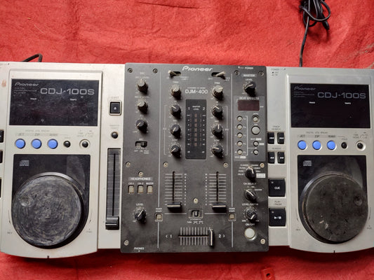 Pioneer CDJ-100S Pair & DJM-400 – Three-Piece DJ Set – actual item photograph 1