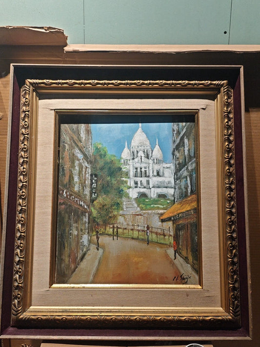 Sacré-Cœur Street Scene – Framed Oil Painting