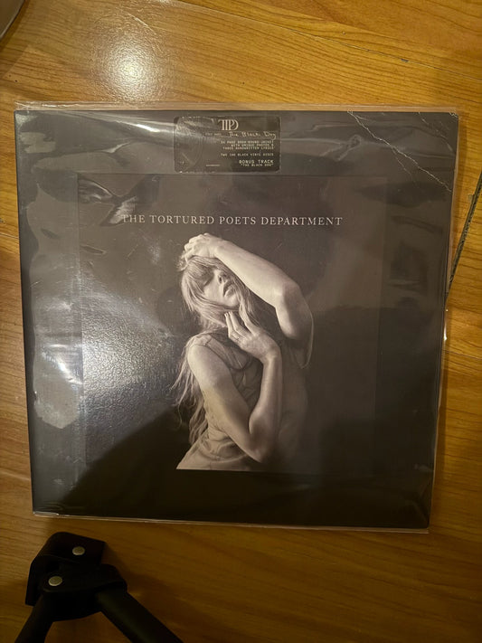 Taylor Swift – The Tortured Poets Department Black Dog Vinyl LP — front view