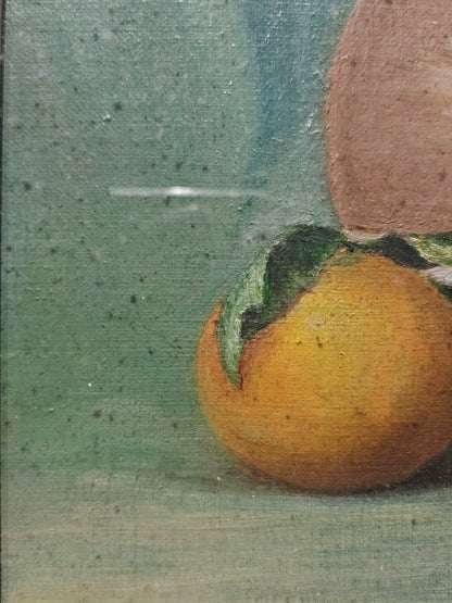 Ceramic Jar and Mandarin – Framed Oil Painting
