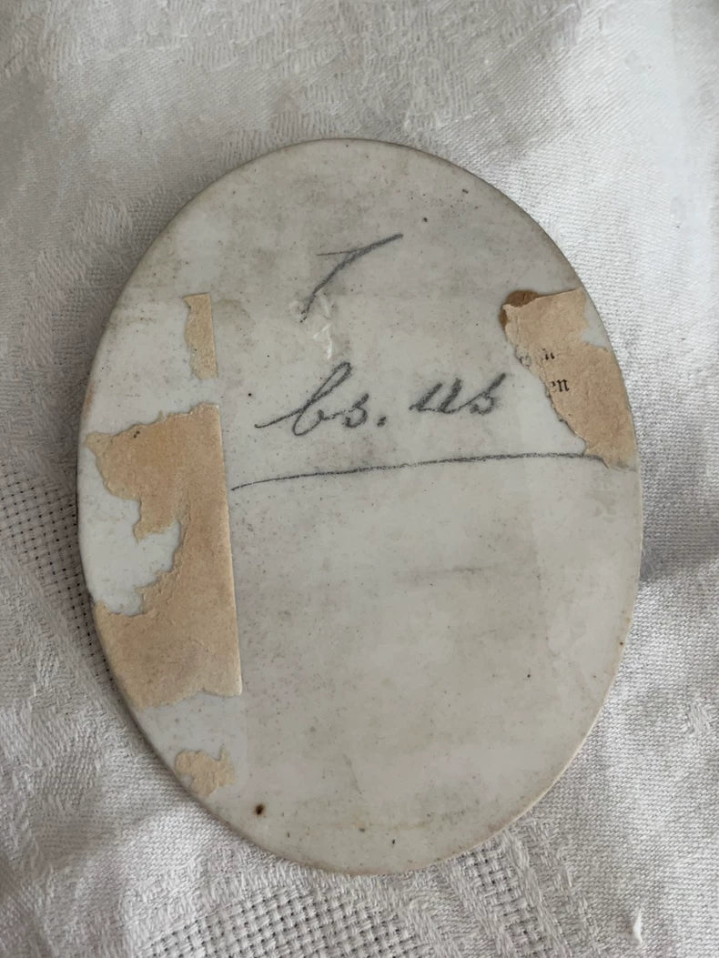 European Antique Oval Porcelain Portrait Plaque – actual product photo 3