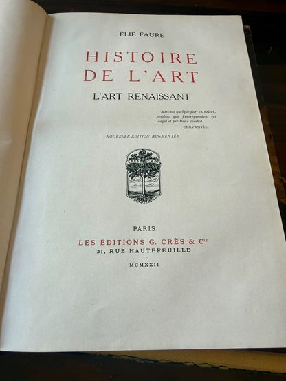 Élie Faure – Histoire de l’Art: L’Art Renaissant, 1921 French Edition — detail 3