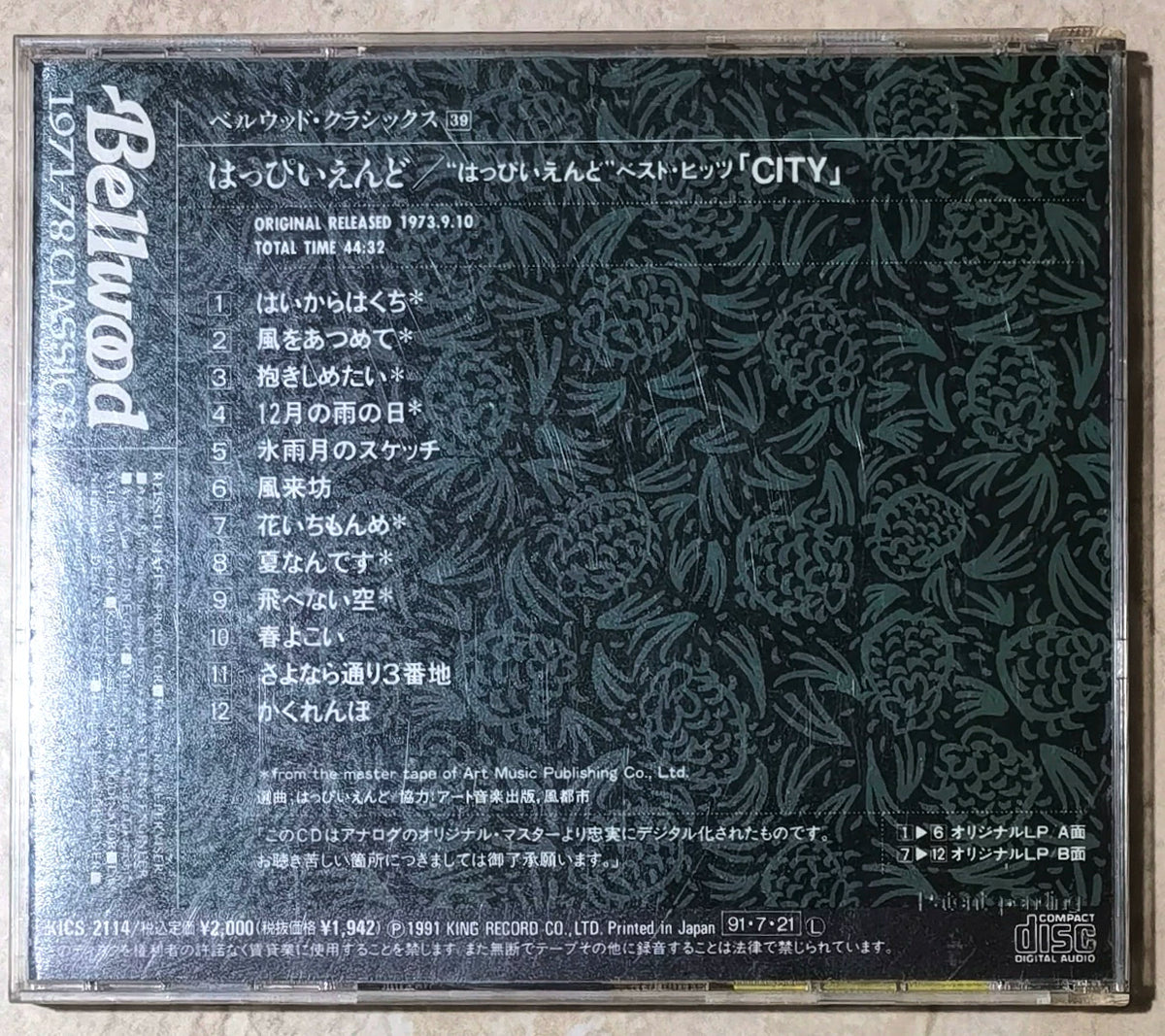 Happy End – City: Happy End Best Album – Japanese CD