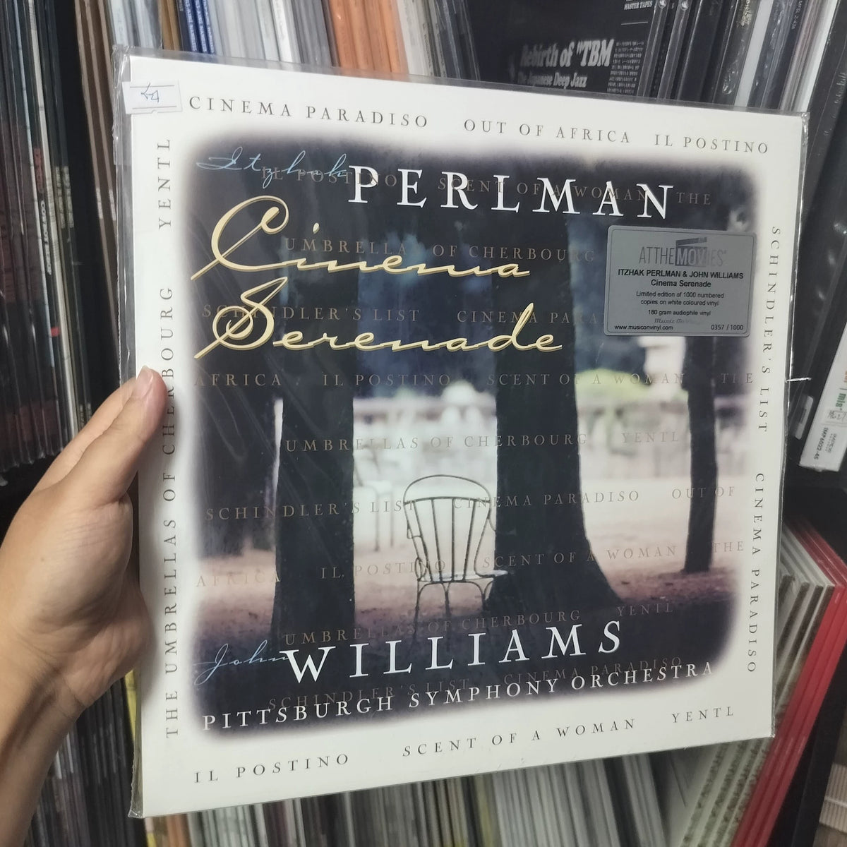 Itzhak Perlman – Cinema Serenade White Vinyl LP — front view