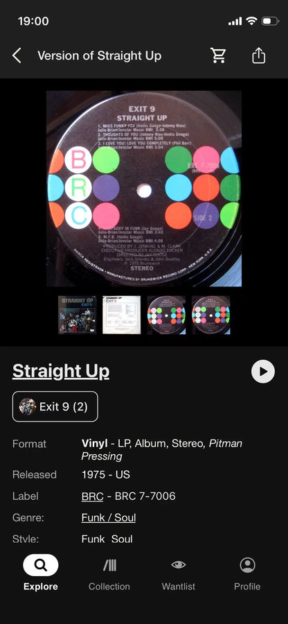 Exit 9 – Straight Up LP US Original Pressing