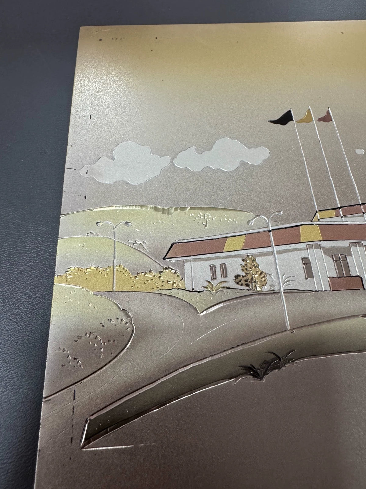 Architectural Street Scene – Japanese Metal Art Panel – detail 3
